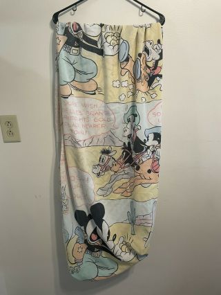 Rare Vtg Disney Mickey Mouse Horace Horse Twin Fitted Bed Sheet Desert Cartoon
