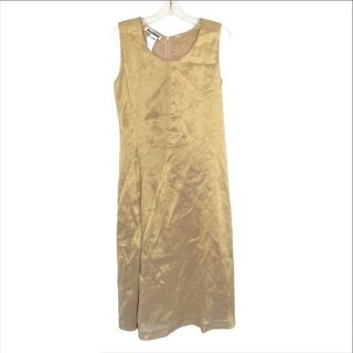 Vintage Jil Sander Gold Metallic Dress Size Italy 34/ Us 4
