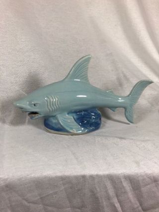 8 1/2 " Ceramic/porcelain Great White Shark Figurine Made In Brazil