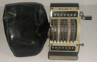 Vintage Resulta 7 " De Luxe Quiet " Adding Machine Made In West Germany W/ Cover