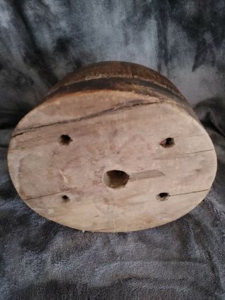 Antique Millinery Wood Hat / Cap Block Mold Form Oval 21.  5 2