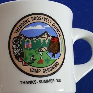 Camp Geronimo Coffee Mug Boy Scout Ranch Theodore Roosevelt Council 1988