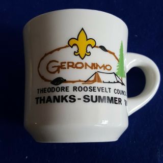 Geronimo Boy Scout Camp Coffee Mug Cup Theodore Roosevelt Council Summer 1989