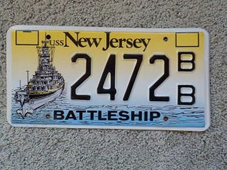 Jersey Uss N.  J.  Battleship License Plate 2472