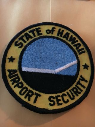 Vintage Police Patch,  State Of Hawaii Airport Security