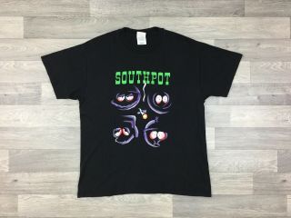 Rare Vintage 90s South Park Southpot Marijuana Cannabis Weed T Shirt Tee Mens L