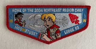Rare Moswetuset 52 Mylar Home Of The 2004 Northeast Region Chief
