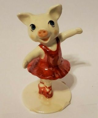 Vintage Hagen Renaker Miniature Pig On Point Ballerina Retired Made In Usa 3398