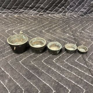 Vintage Brass Stacking Cups Scale Weights Set