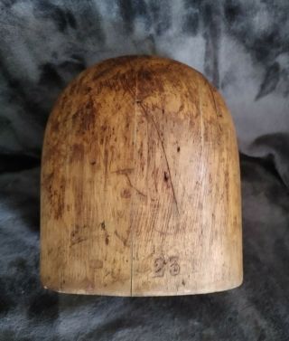 Antique Milleniry Wood Hat / Cap Block Mold Form 23