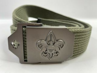 Official Bsa Boy Scout Uniform Belt Green Metal Buckle 42 " Length