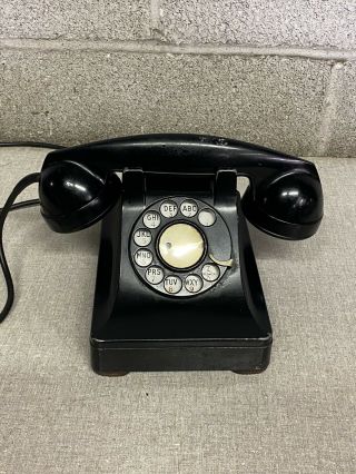 Vintage Bell System Western Electric 302 Black Rotary Desk Phone F1