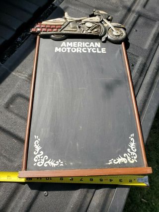 American Motorcycle Wooden Sign Chalkboard Bar Pub Retro Wall Decor Touring Bike