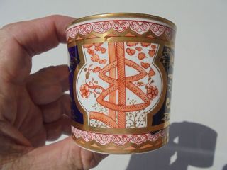 Antique English Porcelain Hp Imari Style Coffee Can Cup W Much Gold Trim