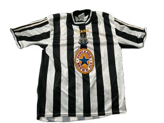 Vintage 90s Adidas Newcastle United Jersey Black White Tino Blank
