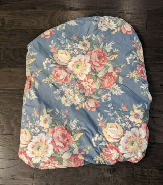 Vintage Ralph Lauren Kimberly Blue Floral Cotton Gorgeous King Fitted Sheet