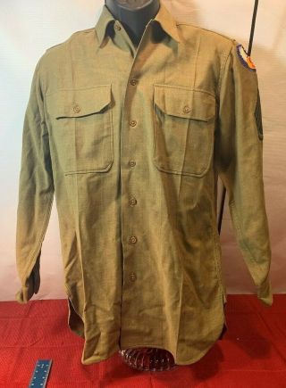Vintage Ww2 9th Usaaf Air Force Named Shirt 14 1/2x 33 Yt50