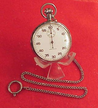 Vintage 1/5 Second Valjoux 24 Chronograph Swiss Stop Watch Running Fine