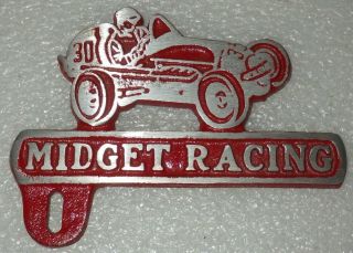 Vintage Cast Aluminum Midget Racing License Plate Topper