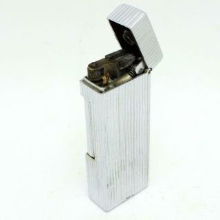 Vintage Dunhill Rollalite Petrol Wick Lighter Nickel Plated &
