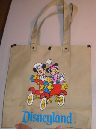 Vintage 1970s 80s Disneyland Canvas Tote Bag