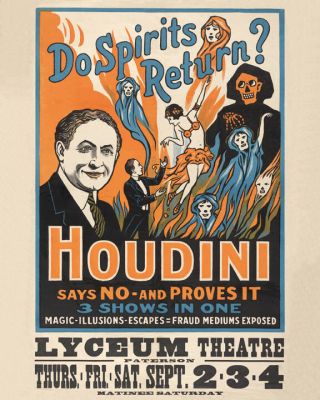 Vintage Magic Show Harry Houdini Freakshow Carnival Circus Theater Poster