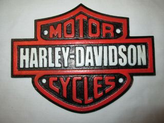 Harley - Davidson Bar And Shield Cast Iron Sign