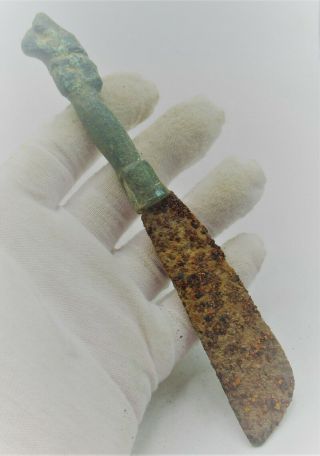 Circa 200 - 300ad Ancient Roman Bronze And Iron Medical Tool Europe