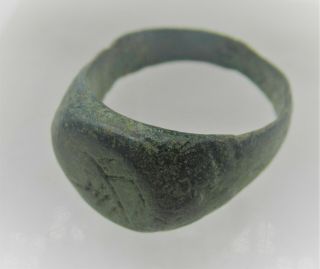 DETECTOR FINDS ANCIENT ROMAN BRONZE RING WITH AN EAGLE DEPICTION RARE 3