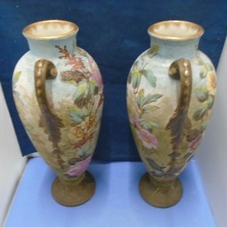 Royal Bonn Hand Painted Vases By Franz Anton Mehlen 2