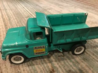 Vintage Light Green Buddy " L " Deluxe Hydraulic Dump Truck