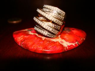Stunning Vintage Sterling Silver & Natural - Diamonds Ring.  925 Sz - 5