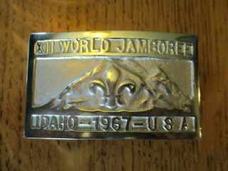 Boy Scout 1967 Xii World Jamboree Idaho,  Usa Belt Buckle,  Maker Unknown