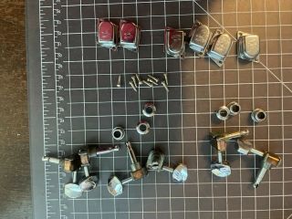 Vintage Fender Stratocaster F Logo Tuners Tuning Keys Pegs Heads In Line