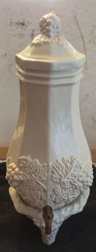 Vintage Red - Cliff Ironstone White Ceramic Samovar With Base 18”