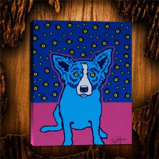 Not Framed Canvas Print Home Decor George Rodrigue Blue Dog Starry Starry Eyes