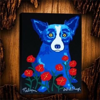 Not Framed Canvas Print Home Decor Wall art picture George Rodrigue Blue dog 4 2