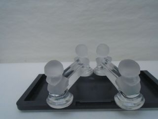 Stylish French Glass Knife Rests With Frosted Glass Cherub Heads Look