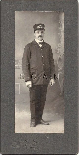 Org Large Antique Or Vintage Railroad Train Conductor Real Photo 3 1/2 " X 7.  0 "