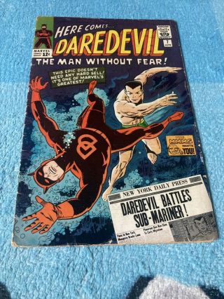 Daredevil 7 Vintage Marvel Comic Key 1st Red Costume Sub - Mariner Crossover