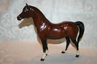 Breyer Proud Arabian Mare Horse Figure Dark Brown White Legs