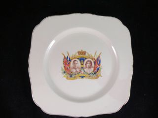1937 Coronation King George Vi Queen Elizabeth Commemorative Plate H&k Tunstall