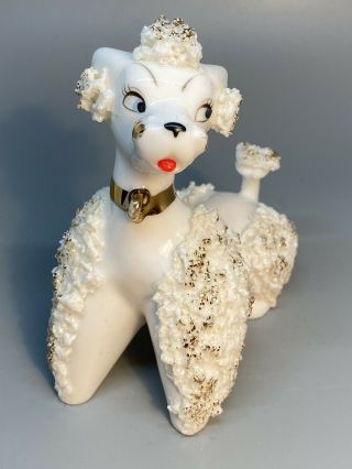 Vintage Vintage 1950 - 1960 White Spaghetti Poodle Dog Mid Century Lefton Figurine