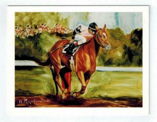 Brown Racehorse & Jockey Notecard Set 12 Note Cards By Ruth Maystead Rhos - 4