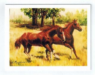 Brown Horse In Field Notecard Set 12 Note Cards 2 Horses By Ruth Maystead Hos - 11