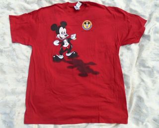 Disney Designs Vintage Mickey Mouse Disneyana Convention T Shirt 1995 Red Lg/xl