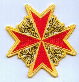 Medieval Malta Maltese Cross Officer Knight Battle Patch Uniform War Red Eagle X