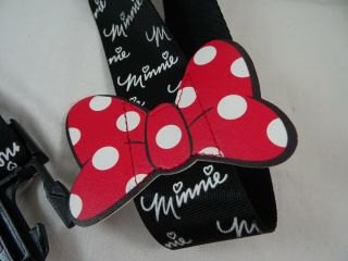 Disney Minnie Mouse Luggage strap Black White Red Polka Dot Bow 1.  5 