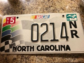 Nascar Nc North Carolina License Plate Motorsports Collectible Fast
