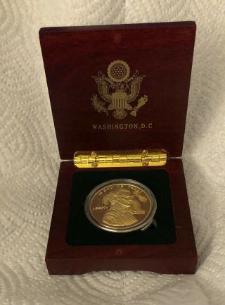 Lincoln Challenge Coin In Wood Box President Washington Dc 1 Cent Rare